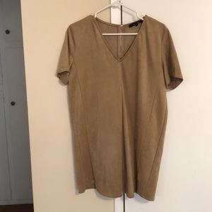 Suede Olivaceous Mini Dress